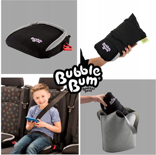 BubbleBum DMUCHANE SIEDZISKO DO AUTA 15-36 kg, czarne, przenośne podwyższenie dla dzieci 4-11 lat