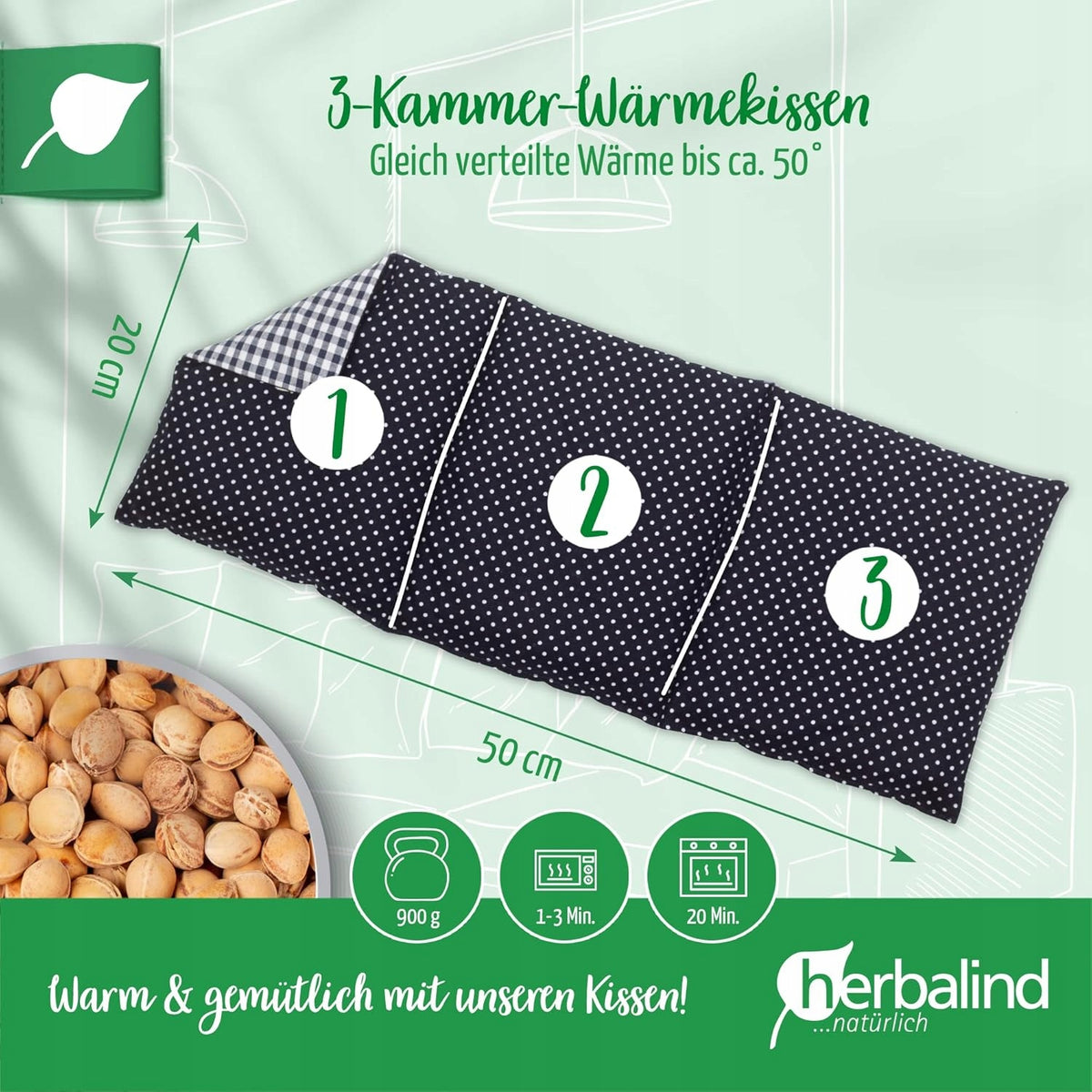HERBALIND thermofor met kersenpitten XL 900g 50x20cm