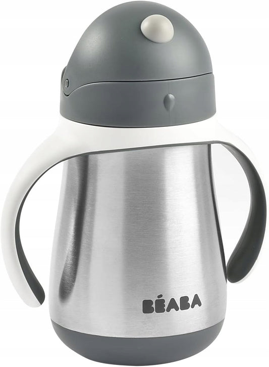 BEABA gobelet anti-fuite avec paille EN ACIER 250 ml