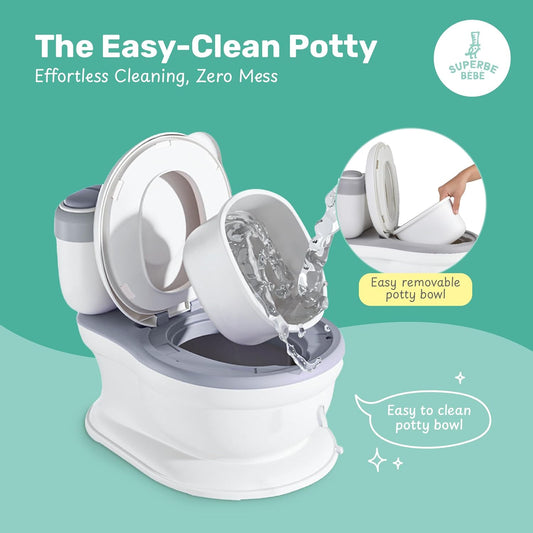 SUPERBE BEBE pot de chambre avec compartiment pour papier toilette + SON
