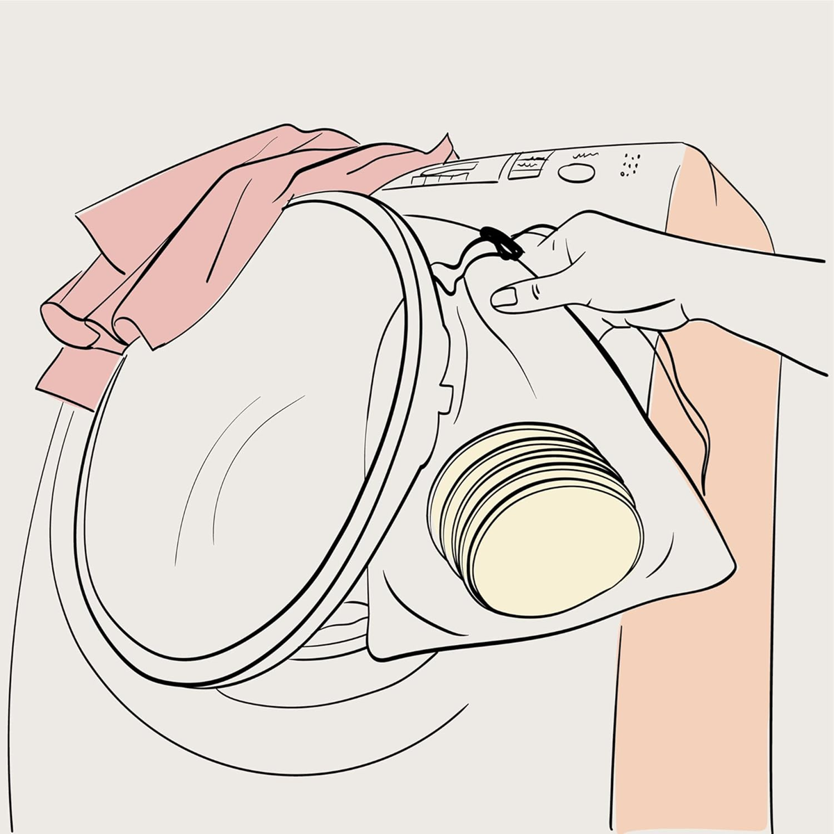 MOM'S PADS tampoane de alăptare din bambus x14 + sac pentru spălare, portfard
