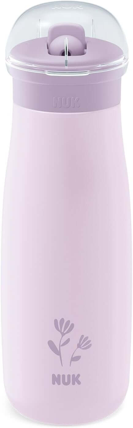 NUK Mini-Me Flip stålflaske med sugerør og drikketud 500 ml 12 m+