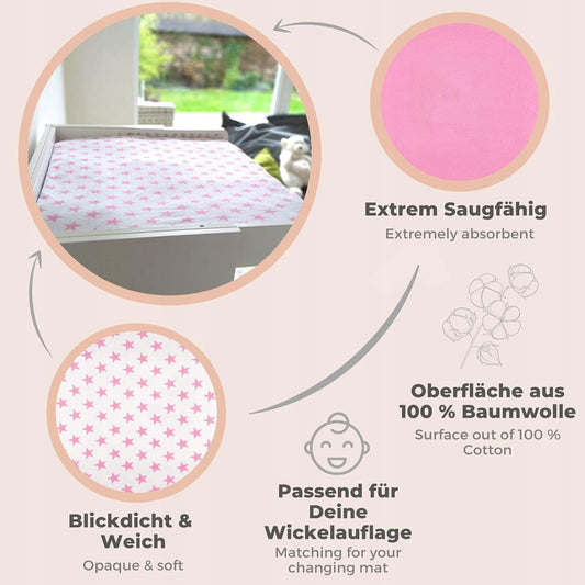LILLY&BEN pokrowiec na przewijak frotte 50x70 x2, chłonny, 100% bawełna, miękki i dopasowany do przewijaka
