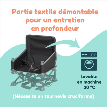 BAMBISOL chaise haute de voyage avec tablette