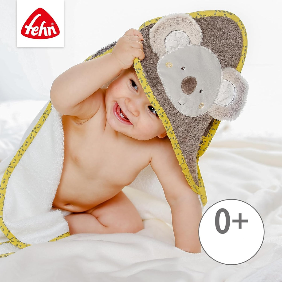 FEHN bawełniany ręcznik z kapturem Koala Australia 80 x 80 cm, ręcznik dla niemowląt 0+