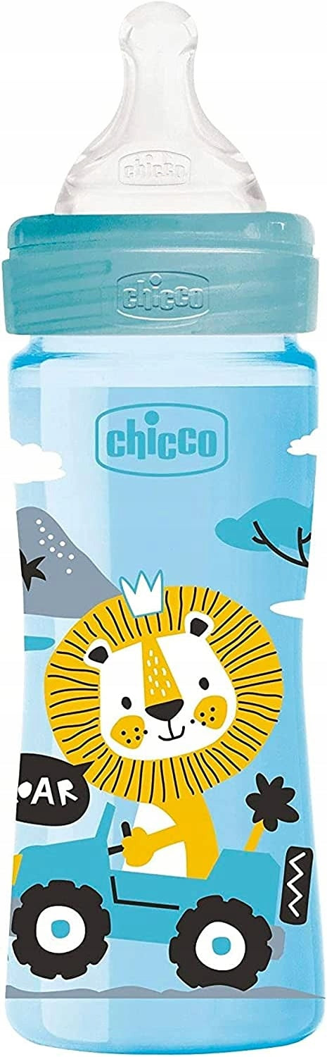 CHICCO Well-Being 250 ml-es cumisüveg, 2 hónapos kortól, közepes átfolyású