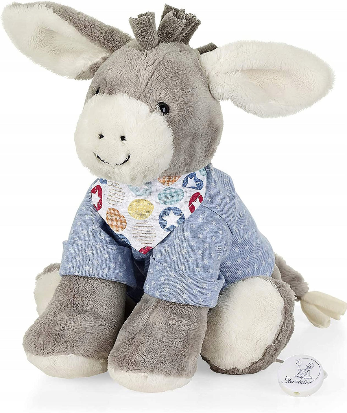 STERNTALER Osiołek Emmi MASKOTKA POZYTYWKA 28 cm "O. niebiesko-szary osiołek z pozytywką dla dzieci 0+