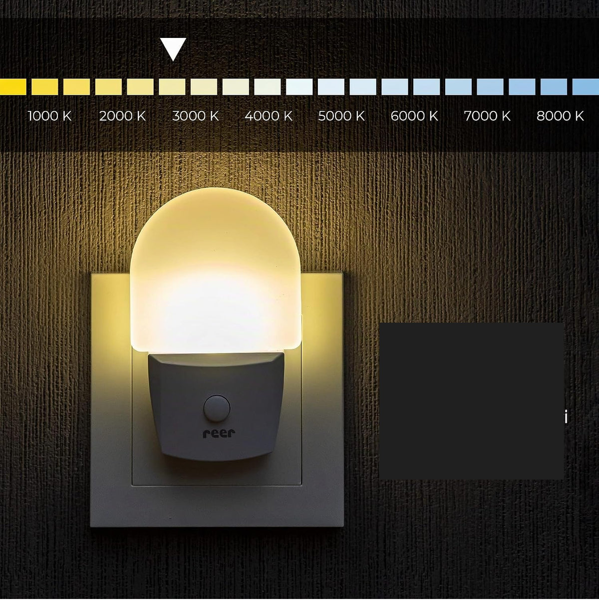 REER NightGuide veilleuse LED à brancher avec interrupteur 6 x 9,5 cm