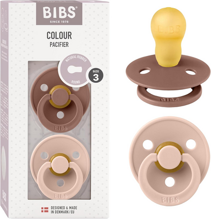 BIBS COLOUR smoczki uspokajające 2pack kauczuk 18 msc+