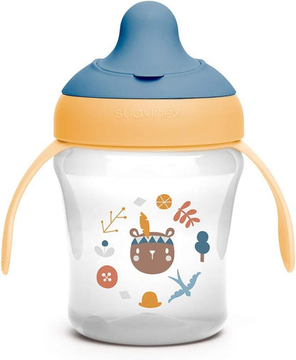 SUAVINEX Learning Cup hrnek proti rozlití s tvrdým náustkem 200 ml 6 m+