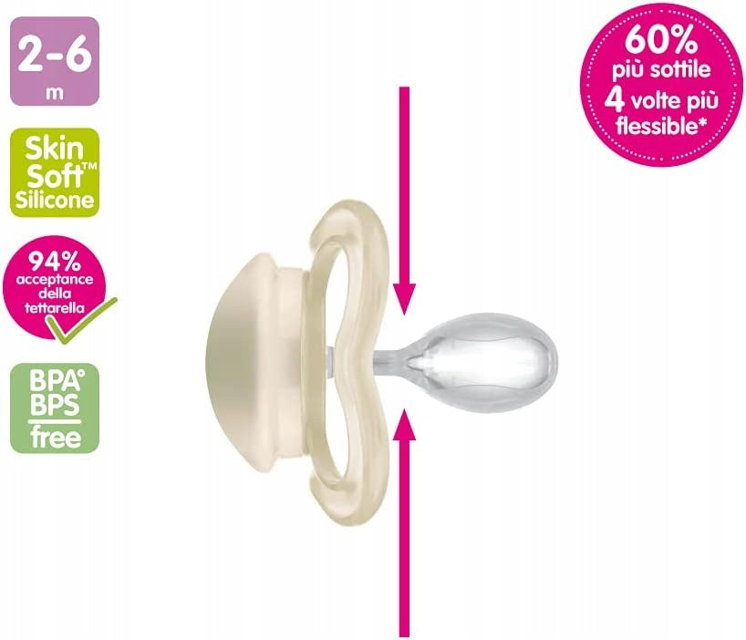 MAM SUPREME smoczek silikonowy 16msc+ z ultracienką silikonową końcówką, BPA/BPS free
