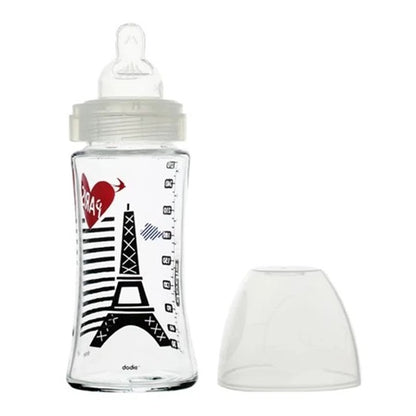 DODIE Sensation+ PARIS biberon en verre 270 ml 0-6 m tétine 2 débit moyen