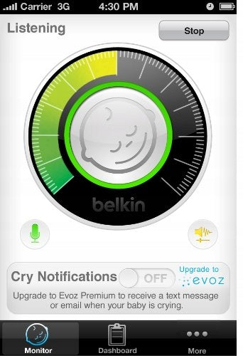 BELKIN WeMo Baby niania elektroniczna do iOS - aplikacja monitorująca płacz dziecka i funkcję nasłuchiwania