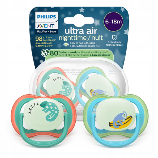 PHILIPS AVENT Ultra Air smoczki x 2 6-18msc ŚWIECĄ W CIEMNOŚCI