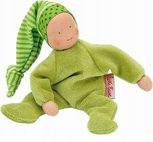 KATHE KRUSE Nickibaby LALKA PRZYTULANKA 20 cm zielona przytulanka dla niemowląt, miękka lalka 0+