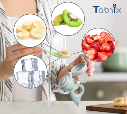 TABRIX anneau de dentition distributeur de fruits pour bébés 3 m+ 2 pièces 6 embouts