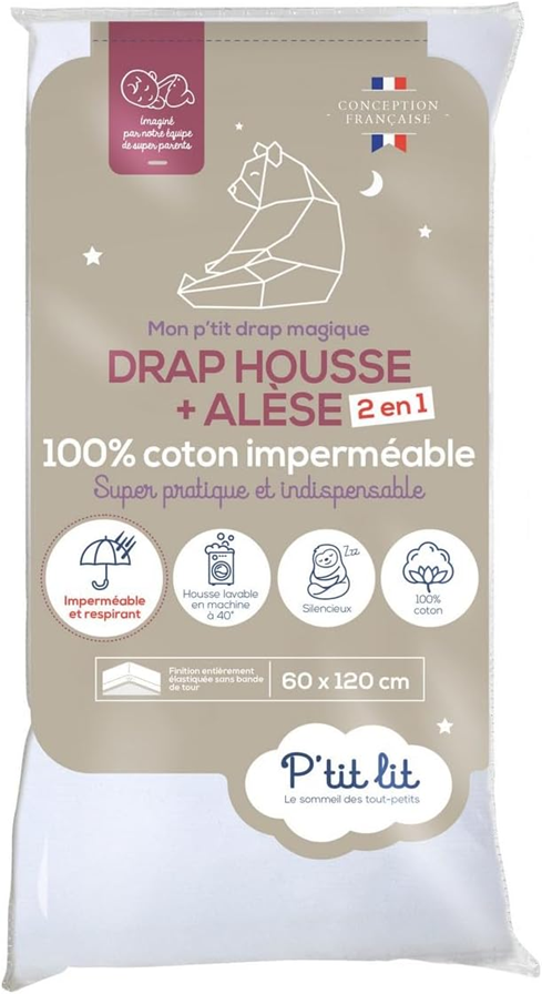 P'TIT LIT protège-matelas imperméable 60x120 ALLERGOSTOP