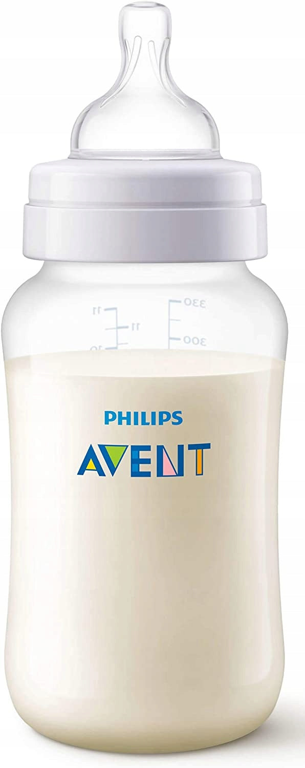 PHILIPS AVENT Anti-colic butelka 330 ml x3, butelka dla noworodka ze smoczkiem 3msc+ i zaworem antykolkowym