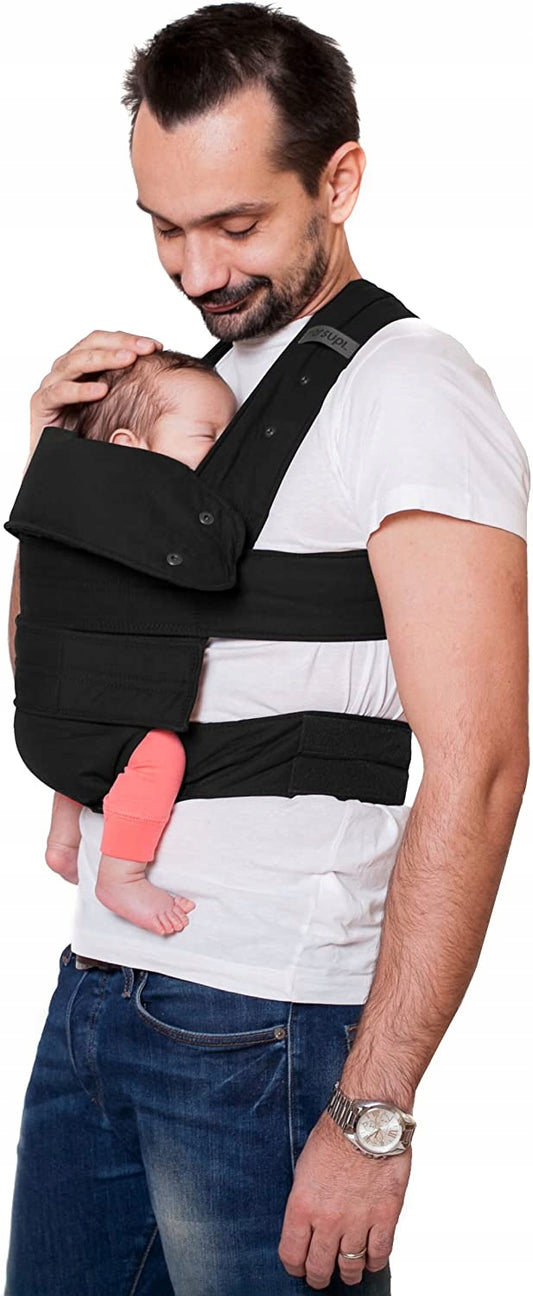 MARSUPI 2.0 nosidełko ergonomiczne L 3,5 - 15 kg, czarne nosidło miękkie dla dziecka
