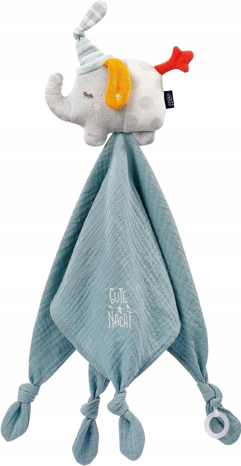 FEHN peluche con soporte para chupete ELEFANTE 42 cm