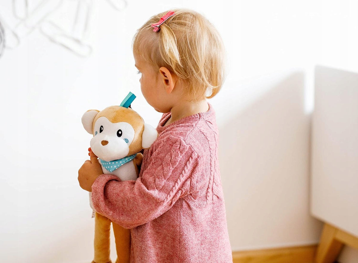 INNOGIO GIO-881 przytulanka ze światełkiem i 10 dźwiękami MAŁPA LUCY 35 cm, miękka małpka dla dziecka