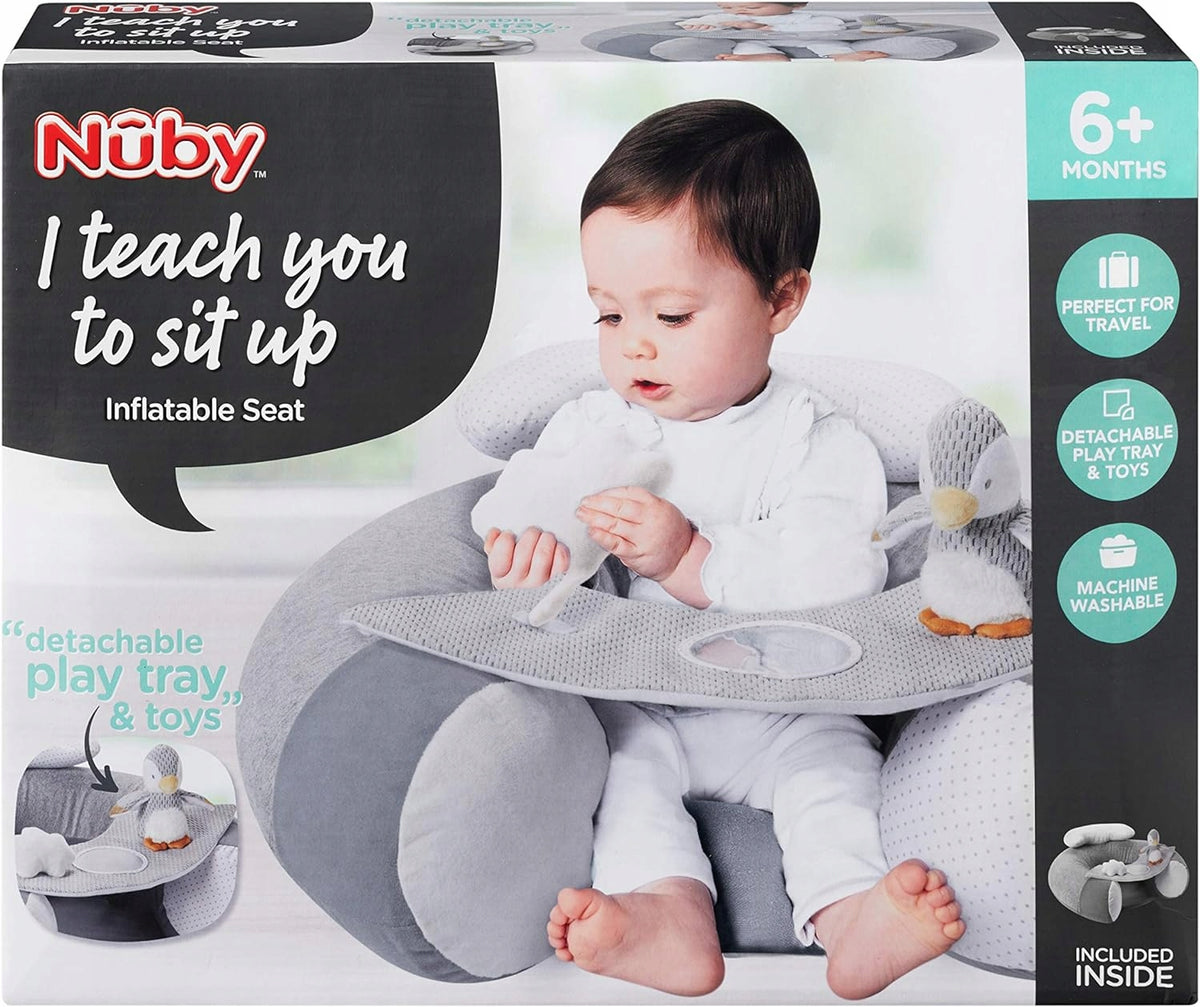 NUBY Sit-Me-Up infant seat with penguin motif