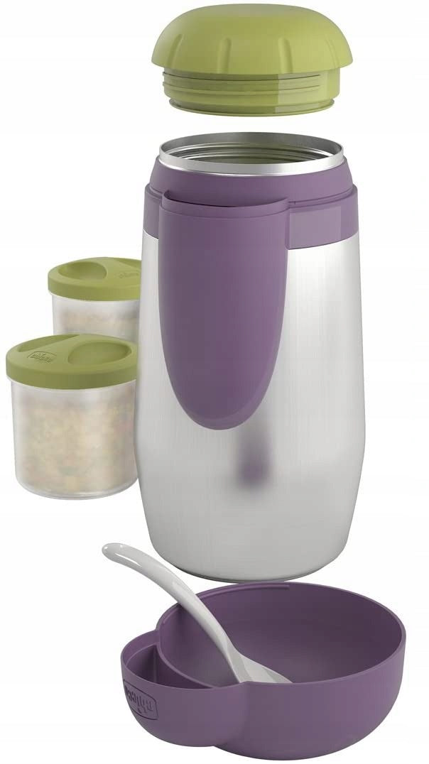 CHICCO termos ze stali + 2 pojemniki 5h – zdjęcie produktu 2