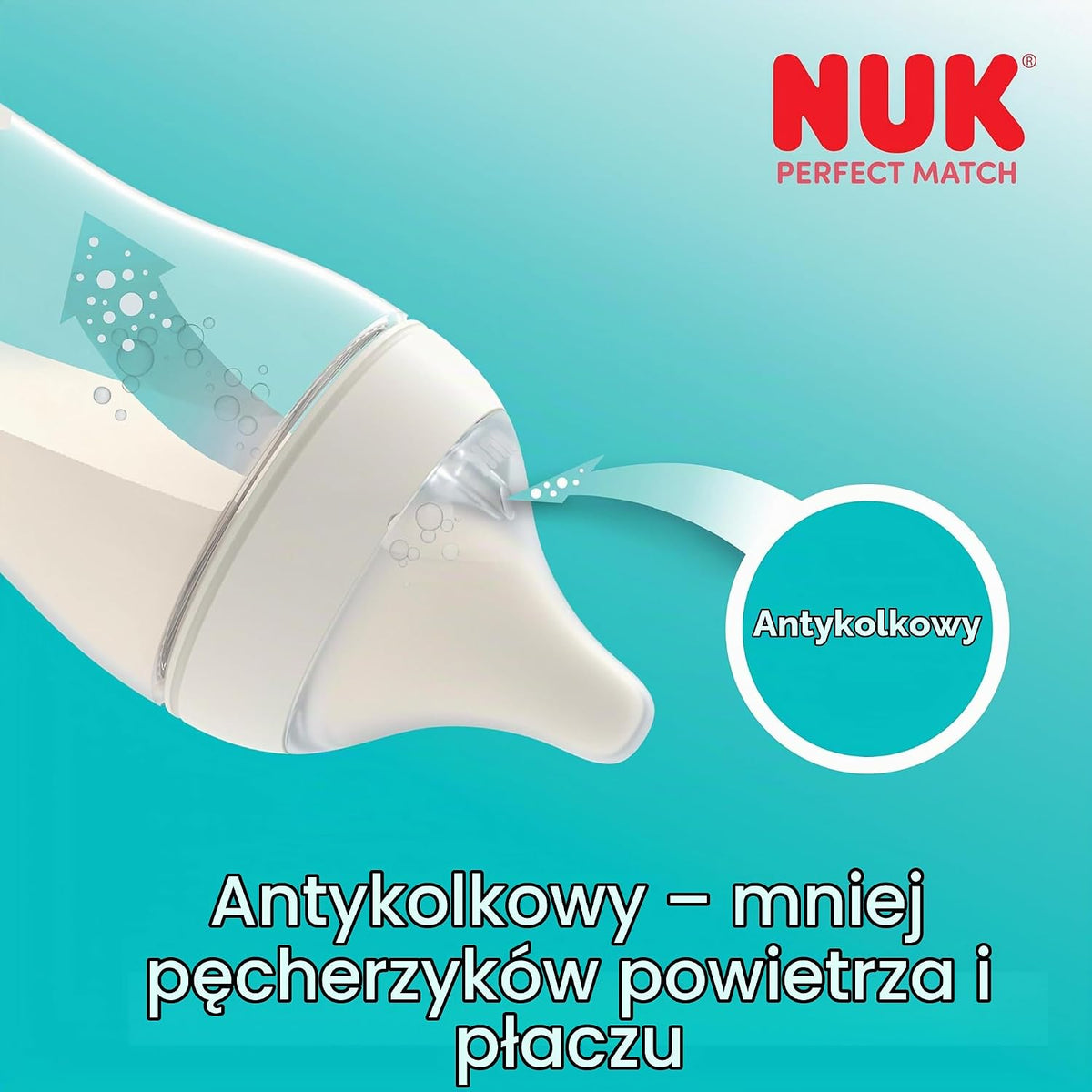 NUK Perfect Match butelka antykolkowa 150 ml od 0 mies. Owieczki, antykolkowy system