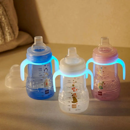 MAM Trainer Night tasse anti-fuite 2 embouts et poignées lumineuses 220 ml 4 m+ O