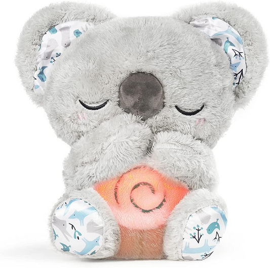 AUBY ours KOALA endormi avec ventre mobile, berceuses, lumière 25 cm