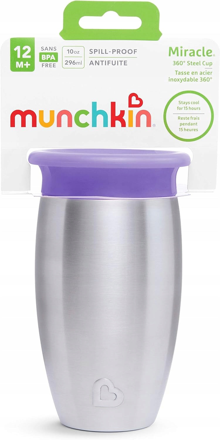 MUNCHKIN Miracle pohár 360 6 mesiacov+ 296 ml nehrdzavejúca oceľ