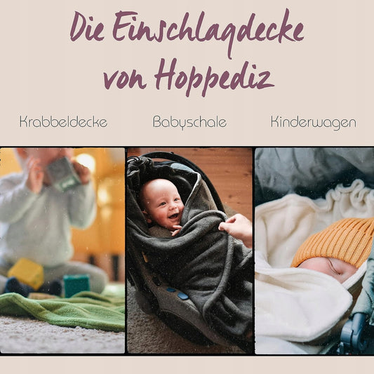 HOPPEDIZ otulacz kocyk do fotelika 3 i 5 punktowe pasy POLAROWY, ciepły otulacz do fotelika dla dziecka