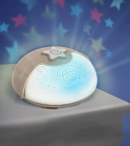 INFANTINO Soothing Light lampka projektor czujnik, beżowa lampka nocna z gwiazdkami i melodiami