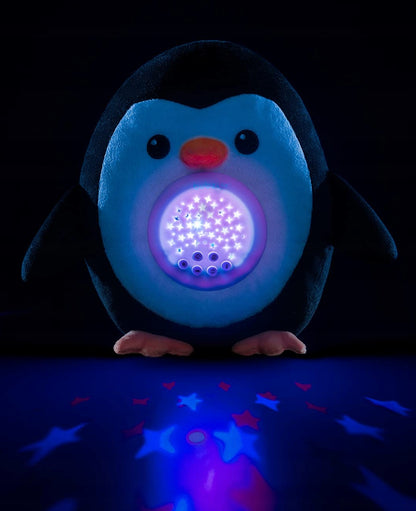 BUBZI peluche, proyector de estrellas, 20 sonidos, pingüino 20 cm