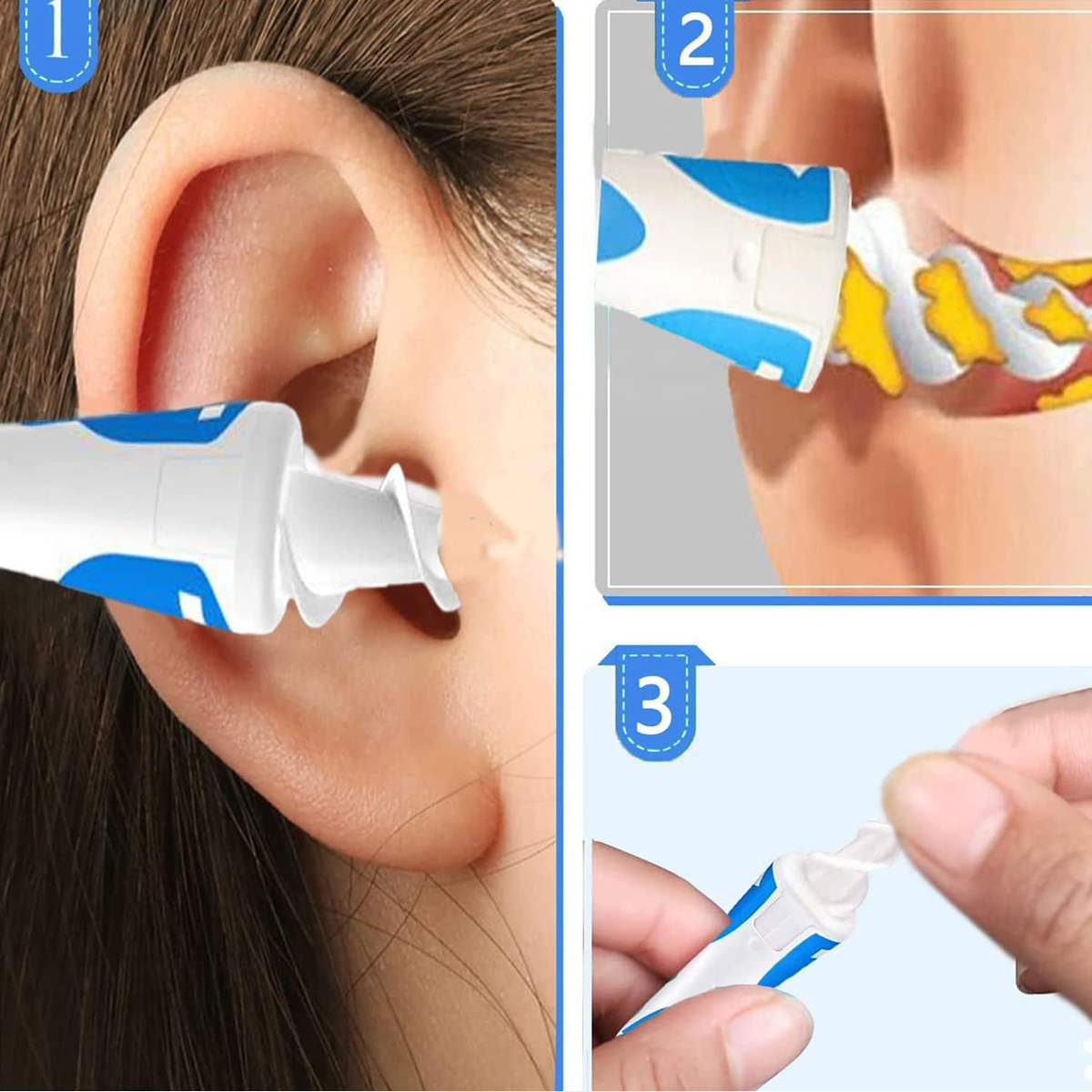 Q-GRIPS appareil de nettoyage des oreilles + 15 embouts en silicone