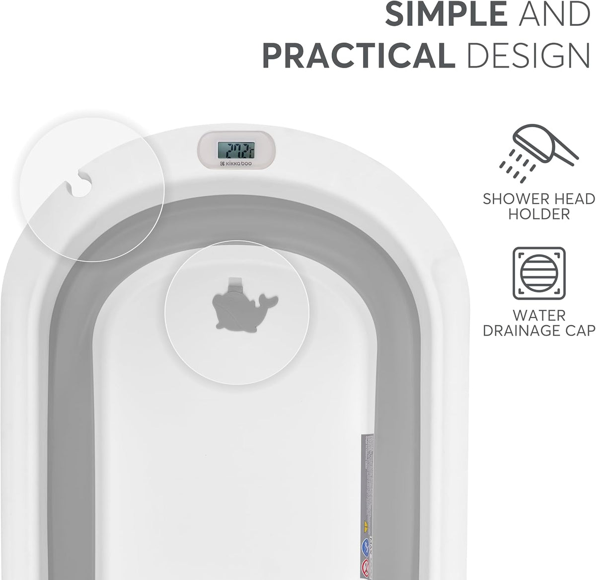 KikkaBoo Willy foldable bathtub with thermometer 0-36 months