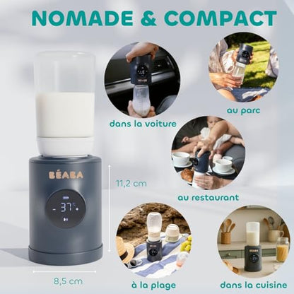 BÉABA Milk Nomad przenośny podgrzewacz do butelek, kompaktowy i mobilny, do domu, auta, restauracji i w podróży