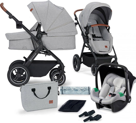 KINDERKRAFT B-TOUR 3w1 wózek wielofunkcyjny do 22kg + fotelik MINK PRO – LIGHT GREY – zdjęcie 1