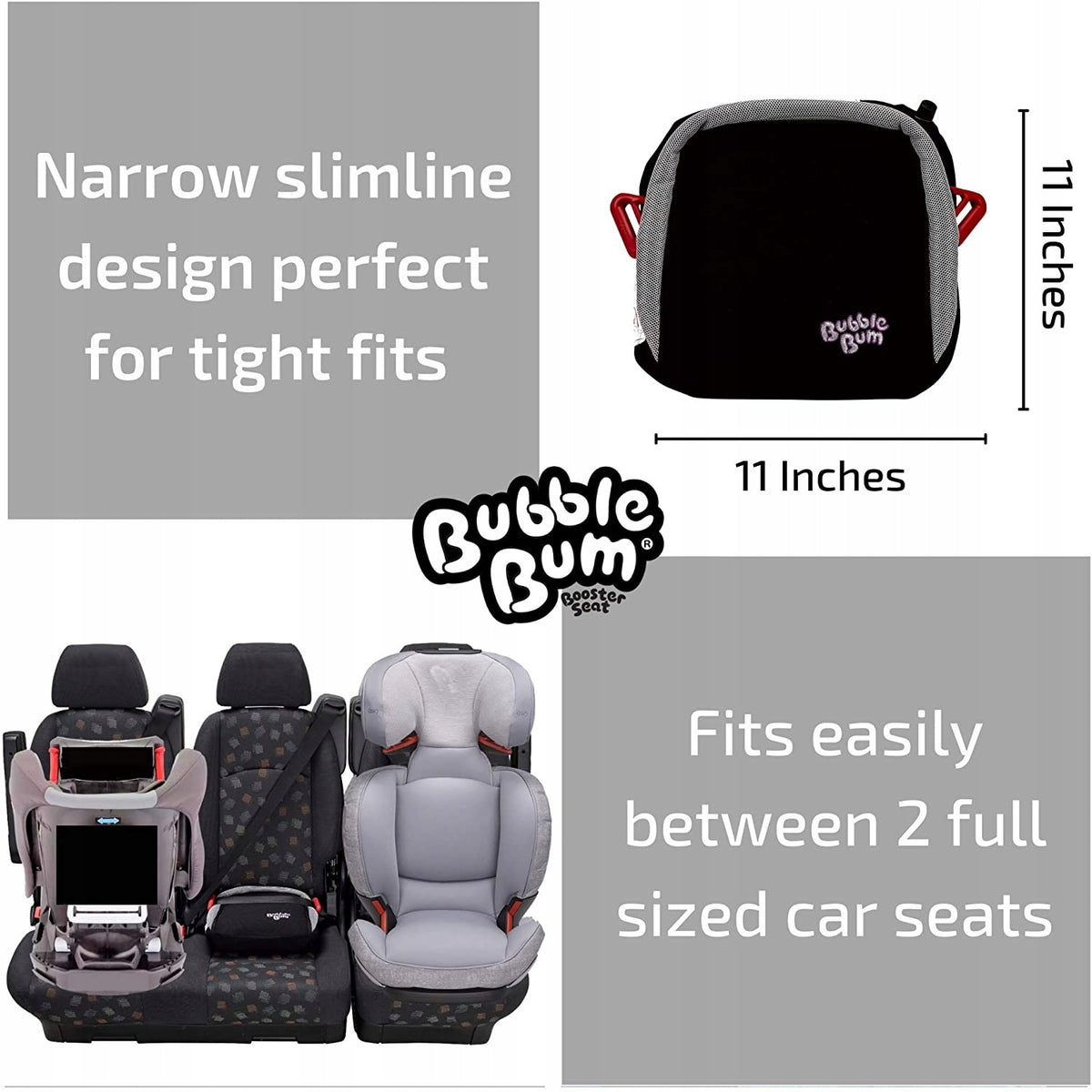 BubbleBum DMUCHANE SIEDZISKO DO AUTA 15-36 kg, wąskie siedzisko 11 cali do ciasnych miejsc między fotelikami