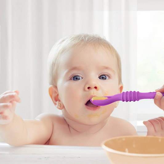 VICLOON Sticky Spoon szilikon kanál 2,5 10 db cm 4 hónap+ lila