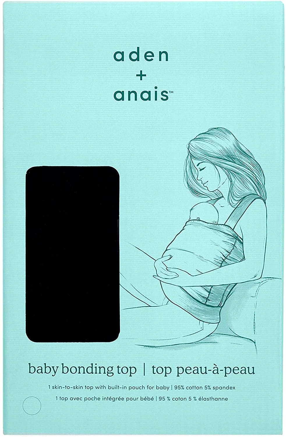 ADEN + ANAIS top do kangurowania XL czarny, 95% bawełna 5% spandex, baby bonding top