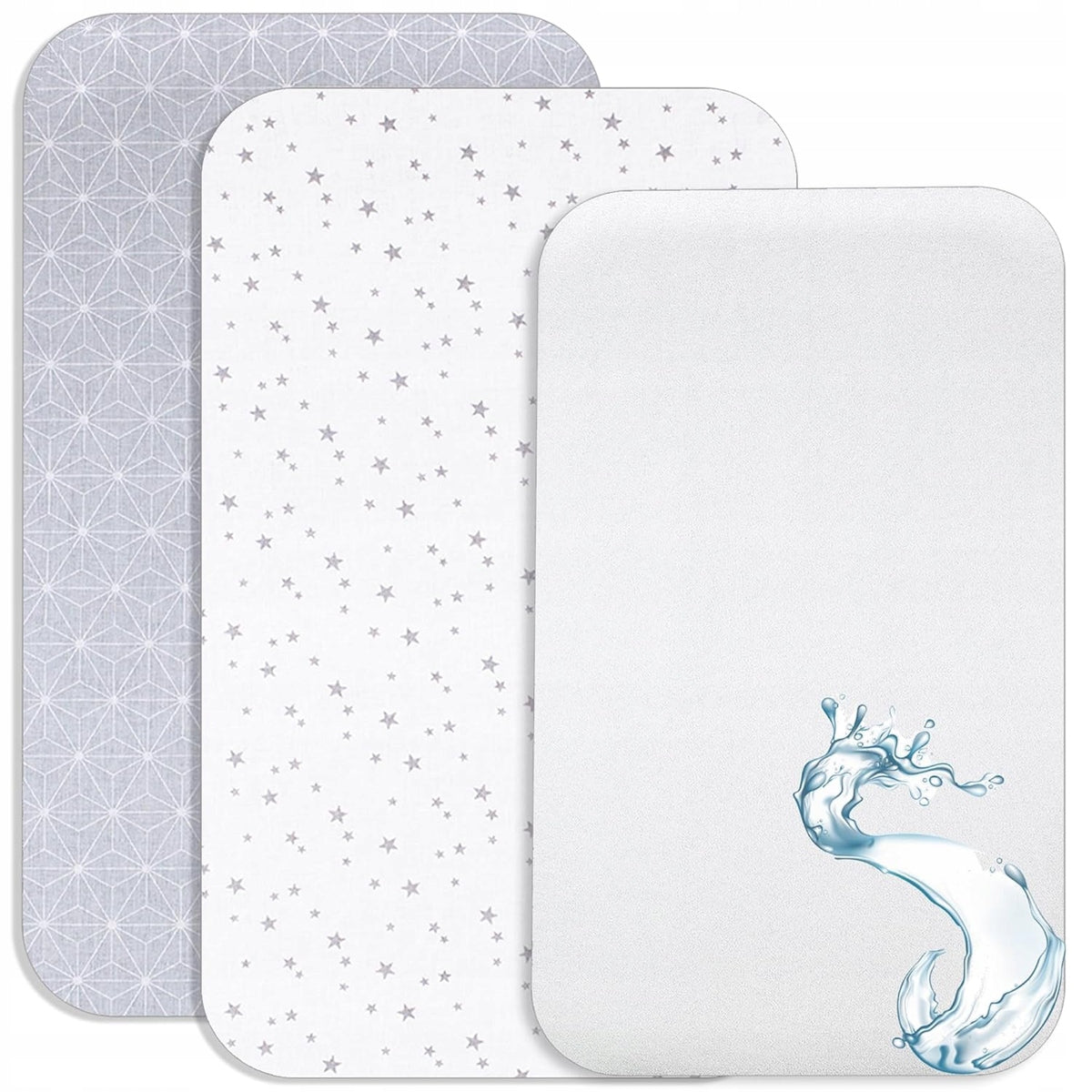 LOVELY HIPPO drap-housse pour lit bébé x2 55x90 + protège-matelas