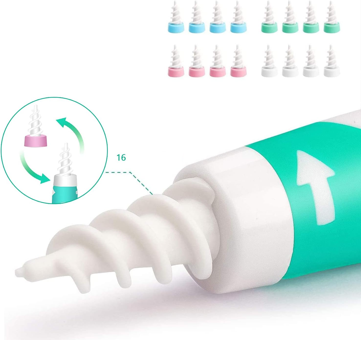 Q GRIPS urządzenie do czyszczenia uszu + 14 silikonowych końcówek
