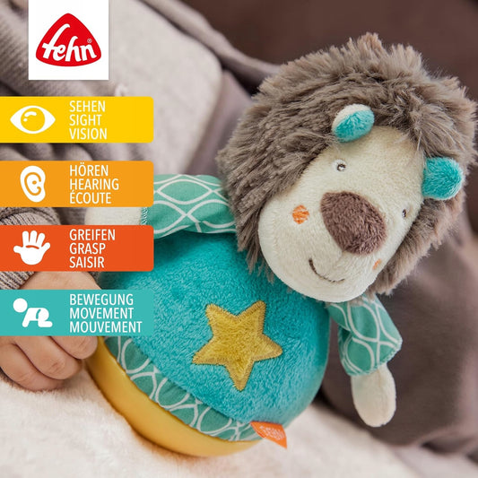 FEHN Funky Friend wańka WSTAŃKA 18cm grzechotka LEW z funkcjami dźwięku, chwytania i ruchu dla niemowląt 0+