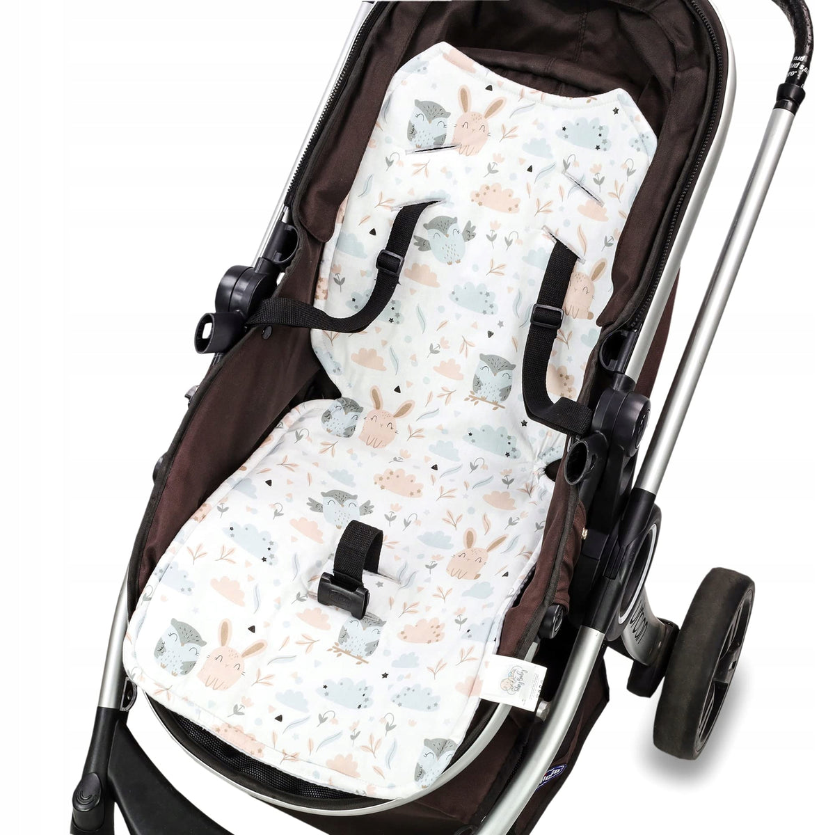 TOTSY BABY uniwersalna wkładka do wózków spacerowych do spacerówki, wzór króliczki i chmurki