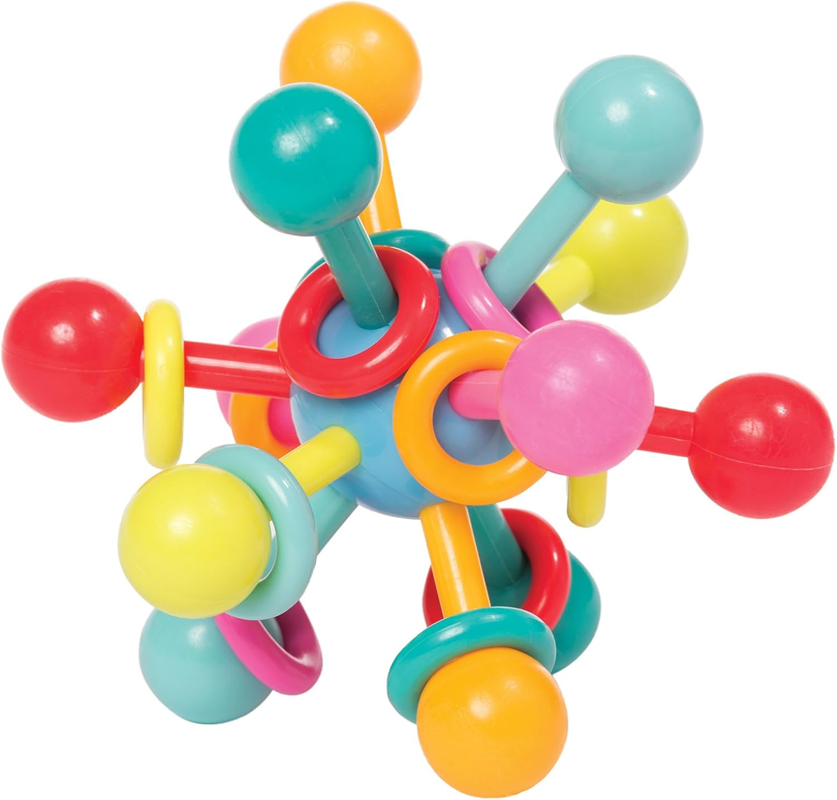 MANHATTAN TOY massaggiagengive sensoriale con sonaglio e perline 8 x 8 cm