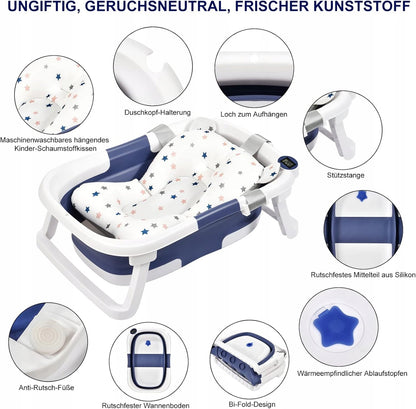 GLENMORE baignoire pliante avec vidange et thermomètre