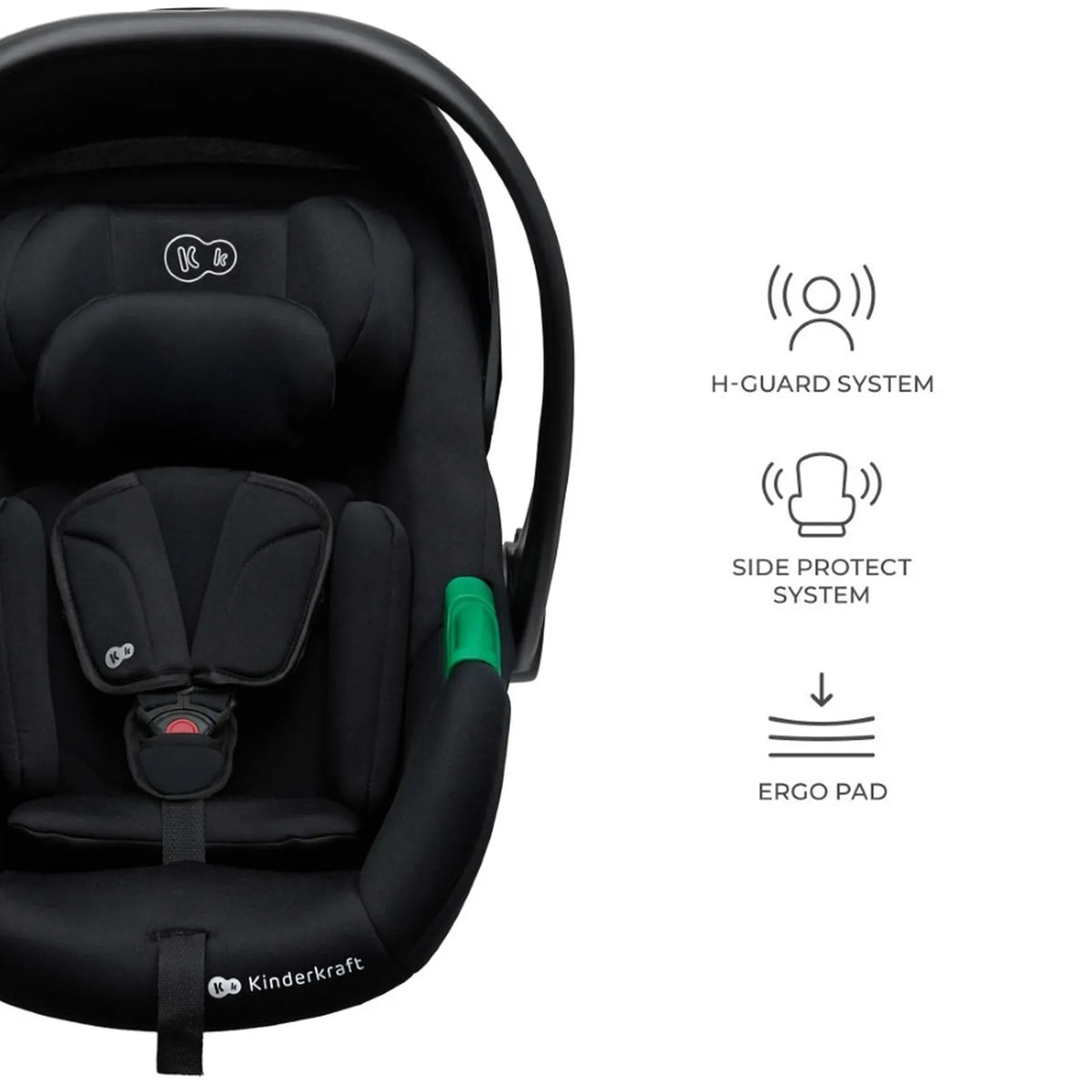 KINDERKRAFT PRIME2 PRO 3w1 wózek wielofunkcyjny do 22kg + fotelik MINK PRO – DARK GREEN – zdjęcie 3