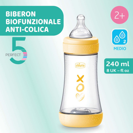 CHICCO Perfect5 cumisüveg 2 hónapos kortól, 240 ml