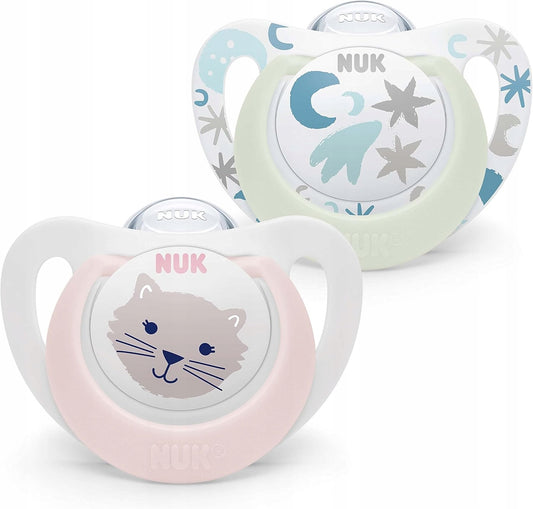 NUK STAR Day&Night smoczek uspokajający x2 0-6msc